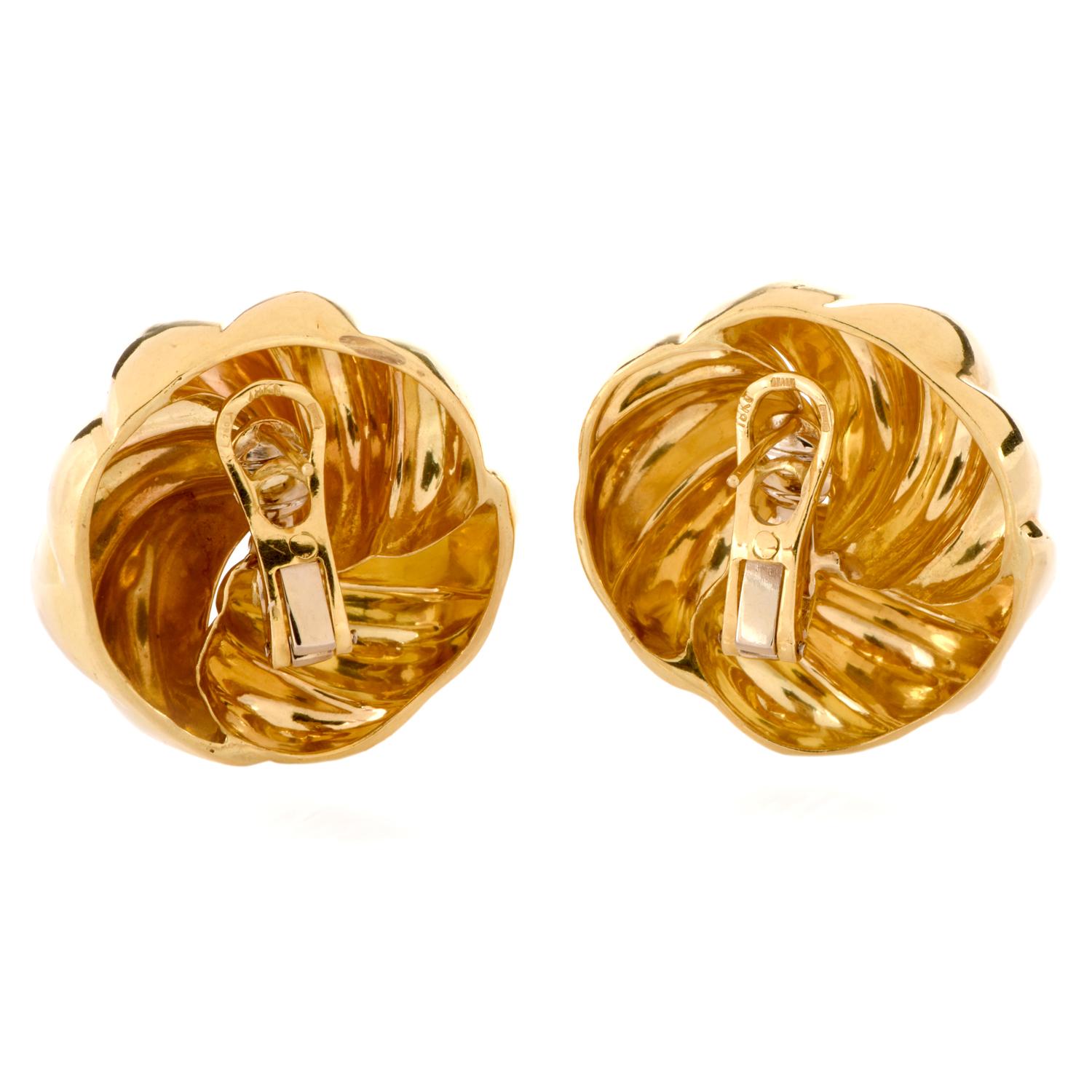 large gold knot earrings