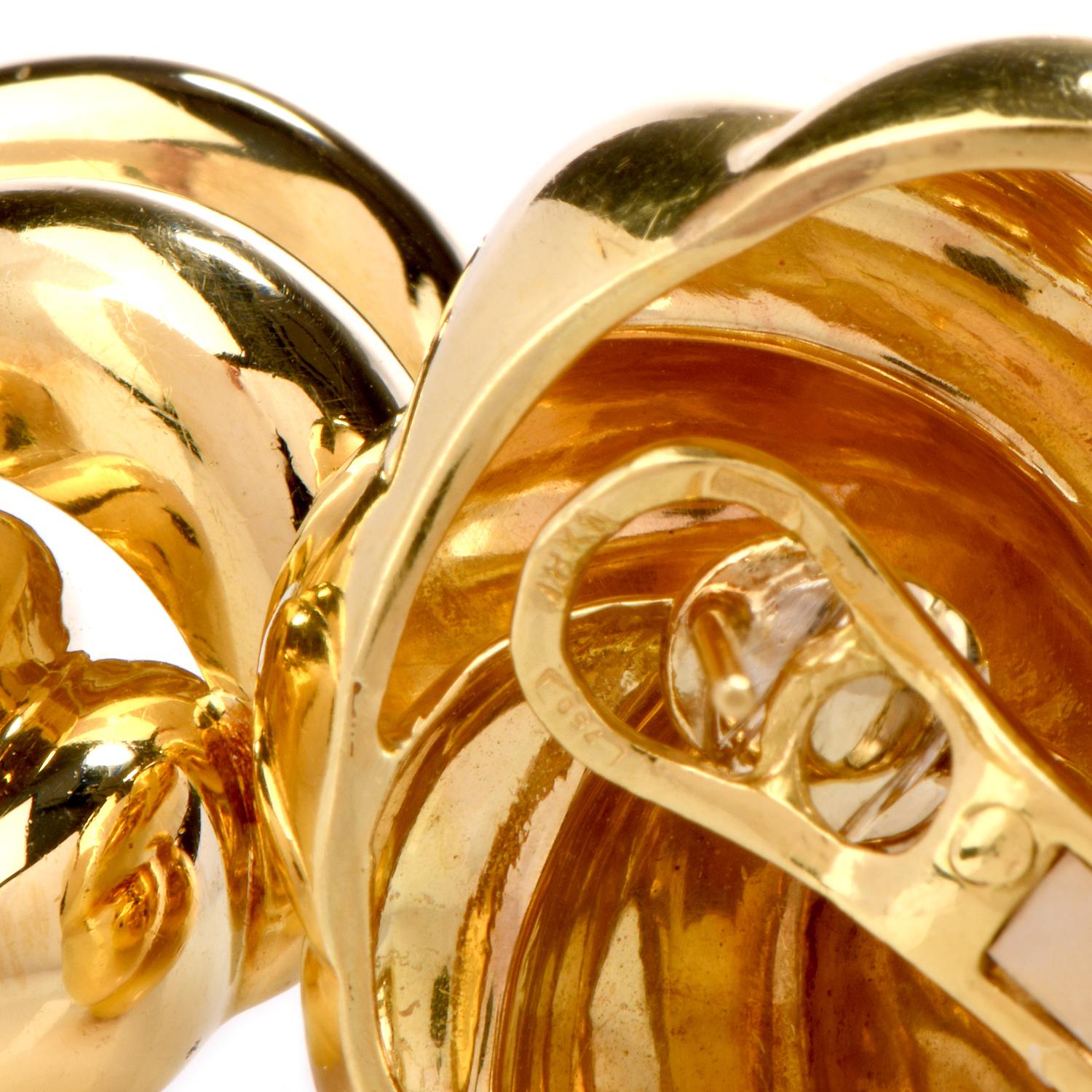 18k gold knot earrings