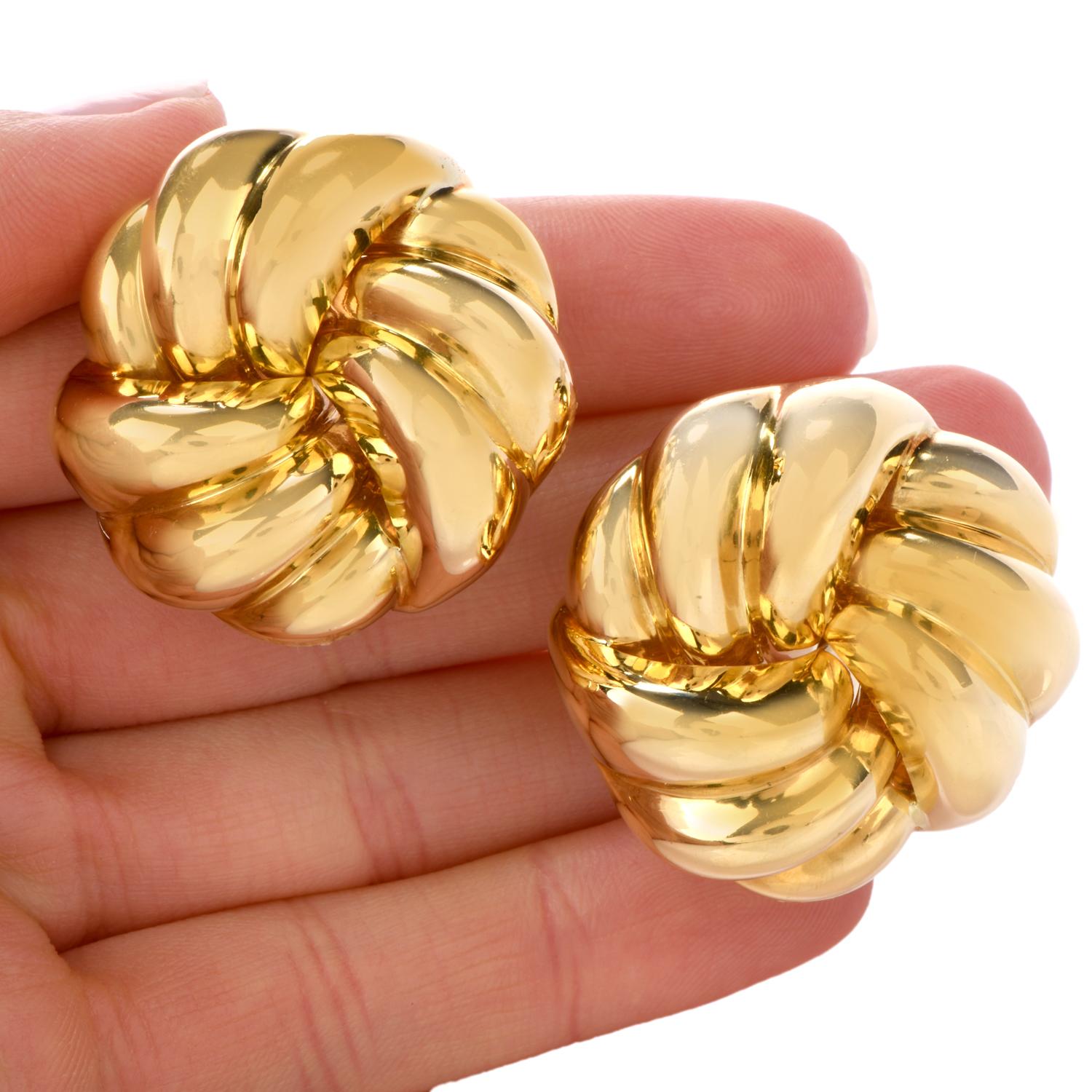 large gold love knot earrings