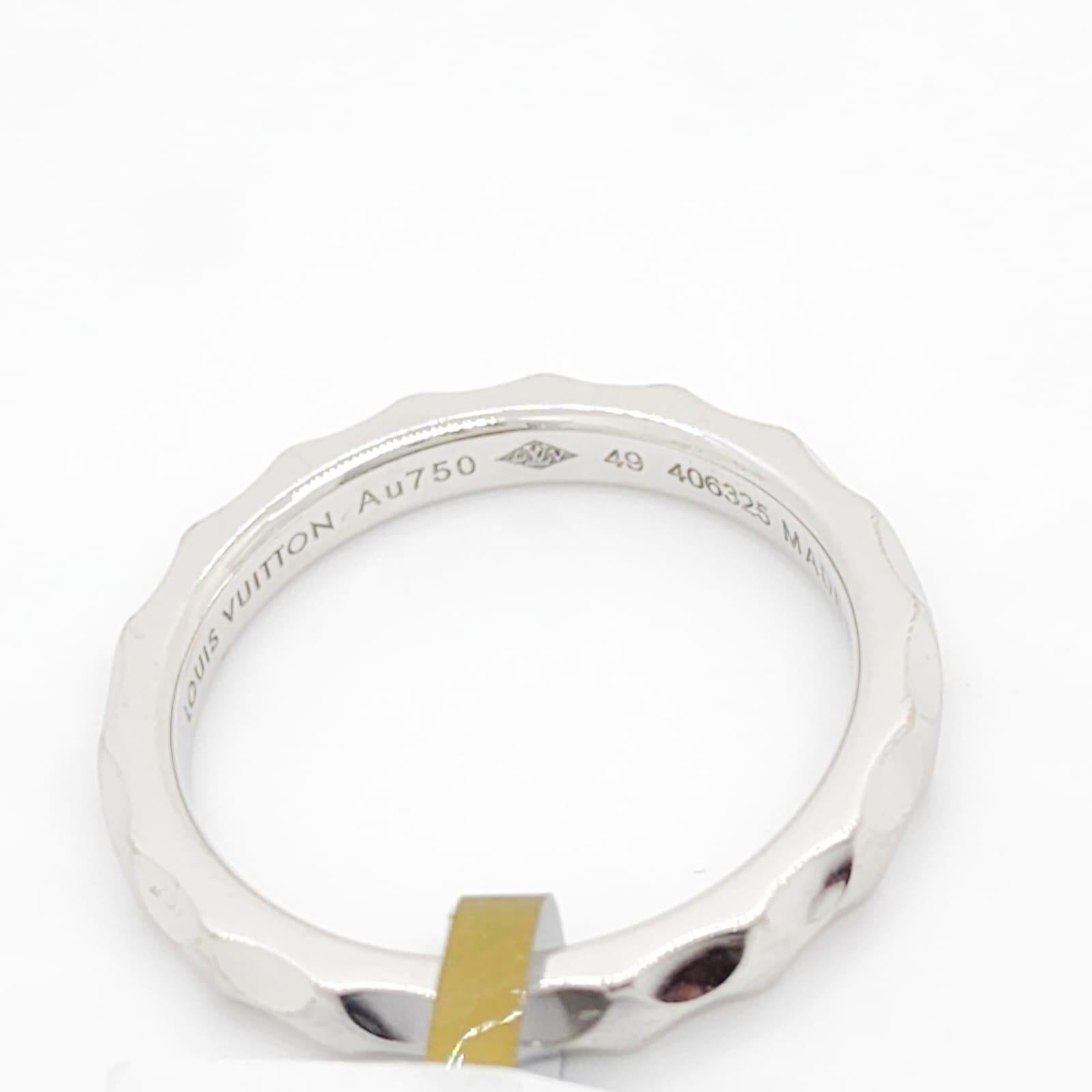 Women's or Men's Estate Louis Vuitton Band Ring in 18k White Gold