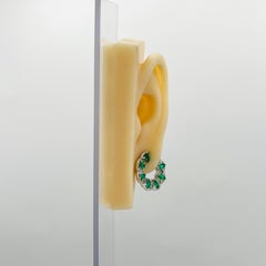 Estate Lugano Smaragd Marquise & Weißer Diamant Runde Ohrringe in 18K Weißgold