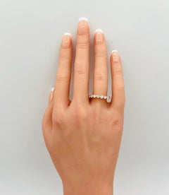 Estate Lugano Round Diamond Eternity Band Ring in 18K Rose Gold