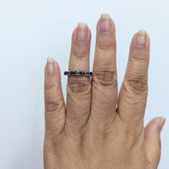 Bague Estate Lugano en or blanc 18 carats avec diamants blancs et noirs