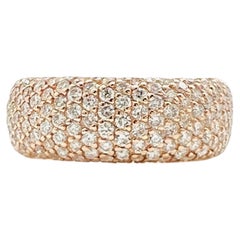 Anillo Estate Lugano con pavé de diamantes blancos redondos en oro rosa de 18 quilates