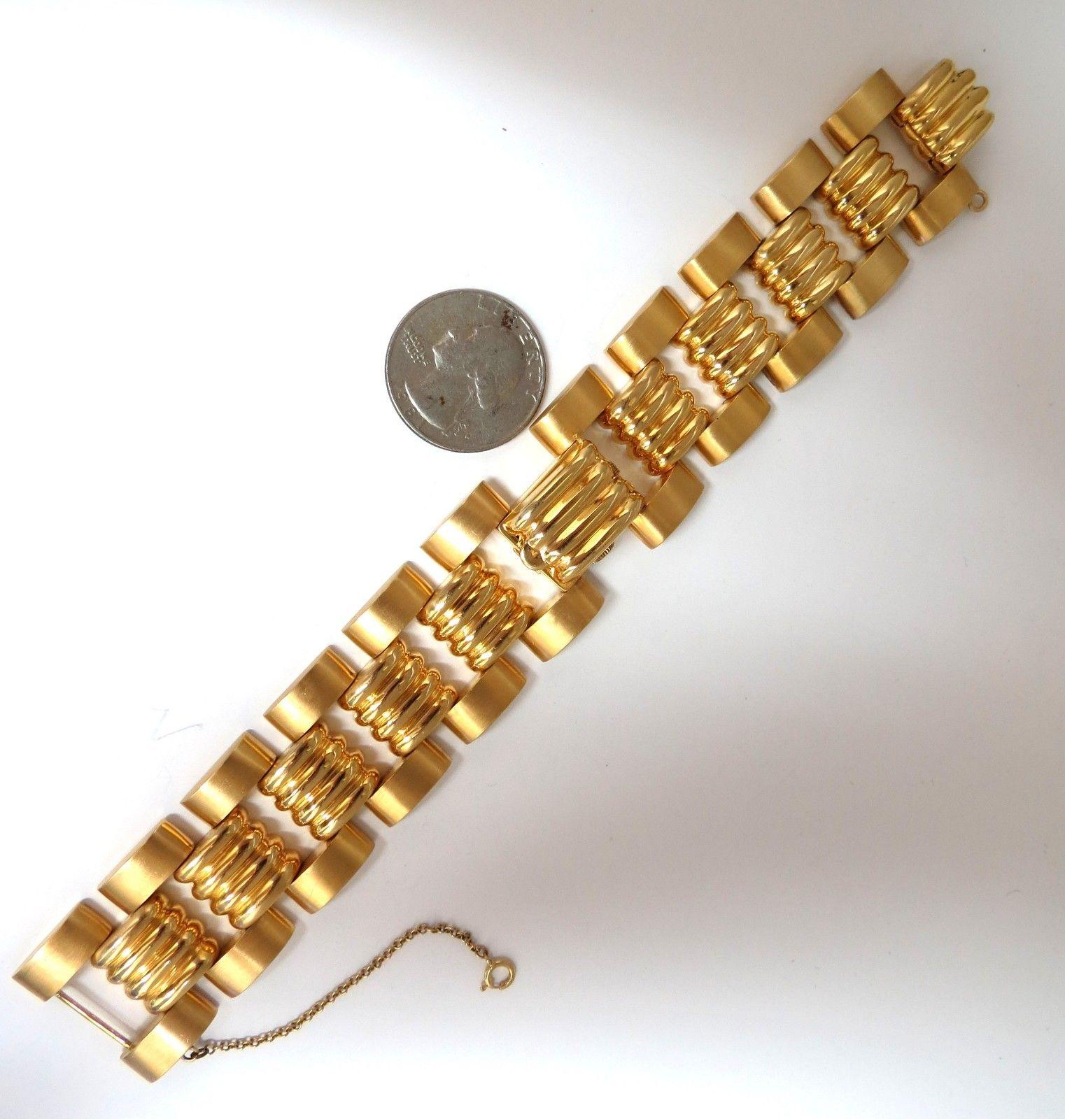 Estate Luva 14 Karat Gold Watch Ladies Cuff Bracelet For Sale at ...