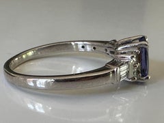 Estate Madagascar Blue Sapphire and Diamond Ring