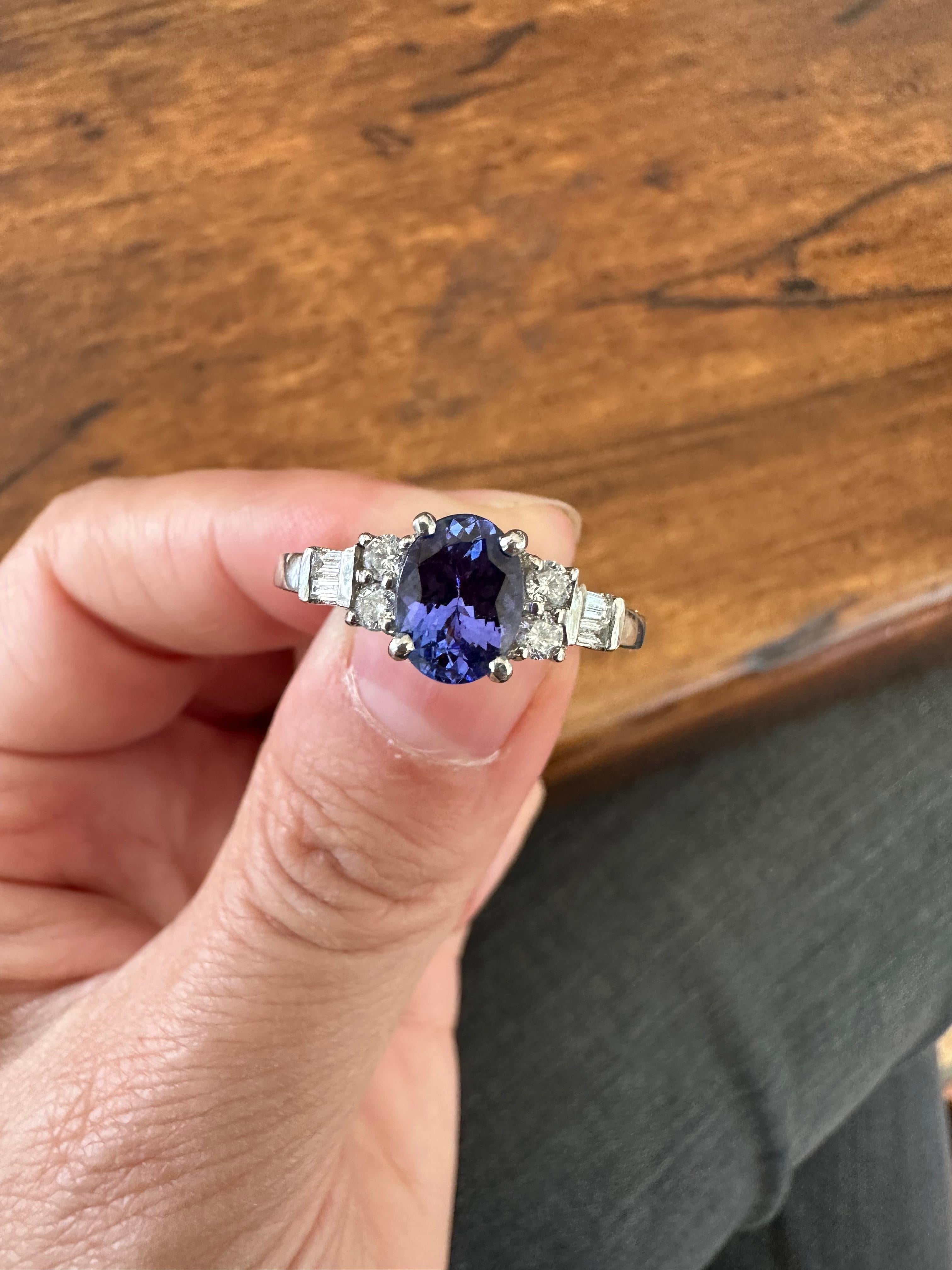 Women's Estate Madagascar Blue Sapphire and Diamond Ring For Sale