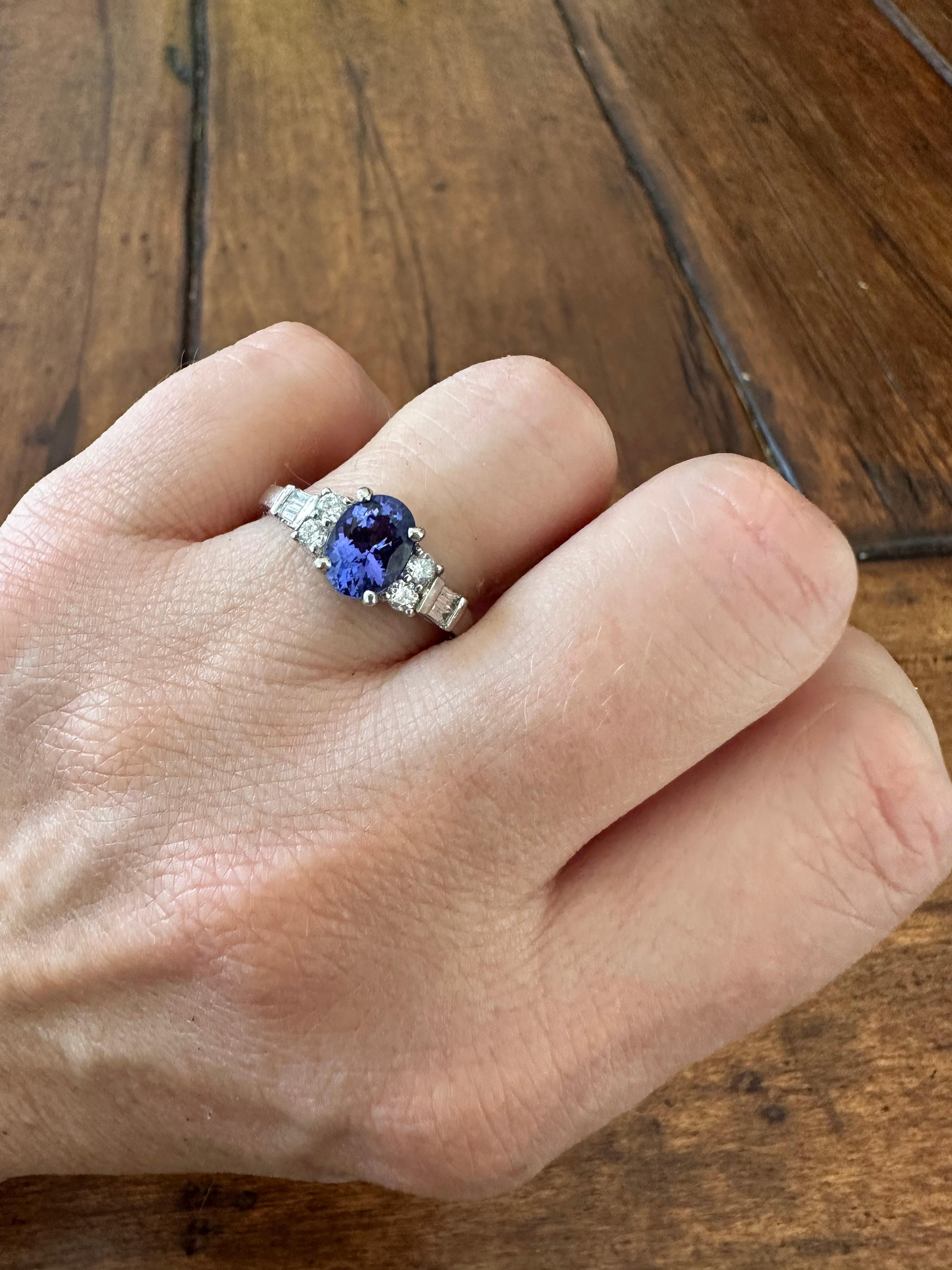 Estate Madagascar Blue Sapphire and Diamond Ring For Sale 1