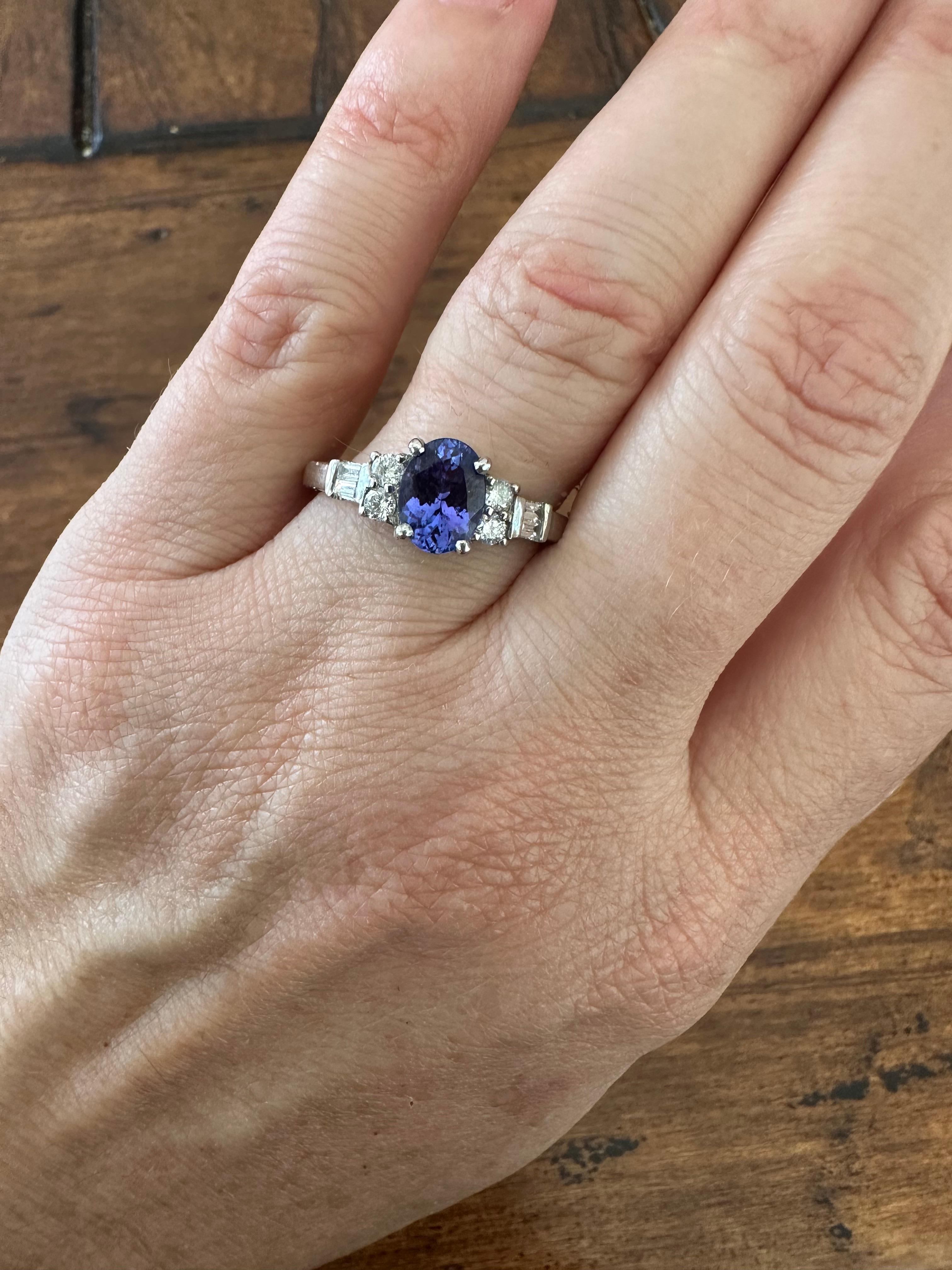 Estate Madagascar Blue Sapphire and Diamond Ring For Sale 2