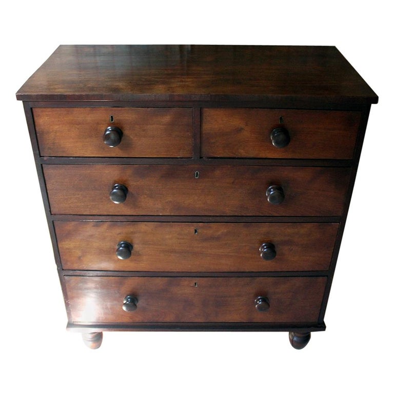 Estate Made Cherrywood And Mahogany Chest Of Drawers Circa 1870