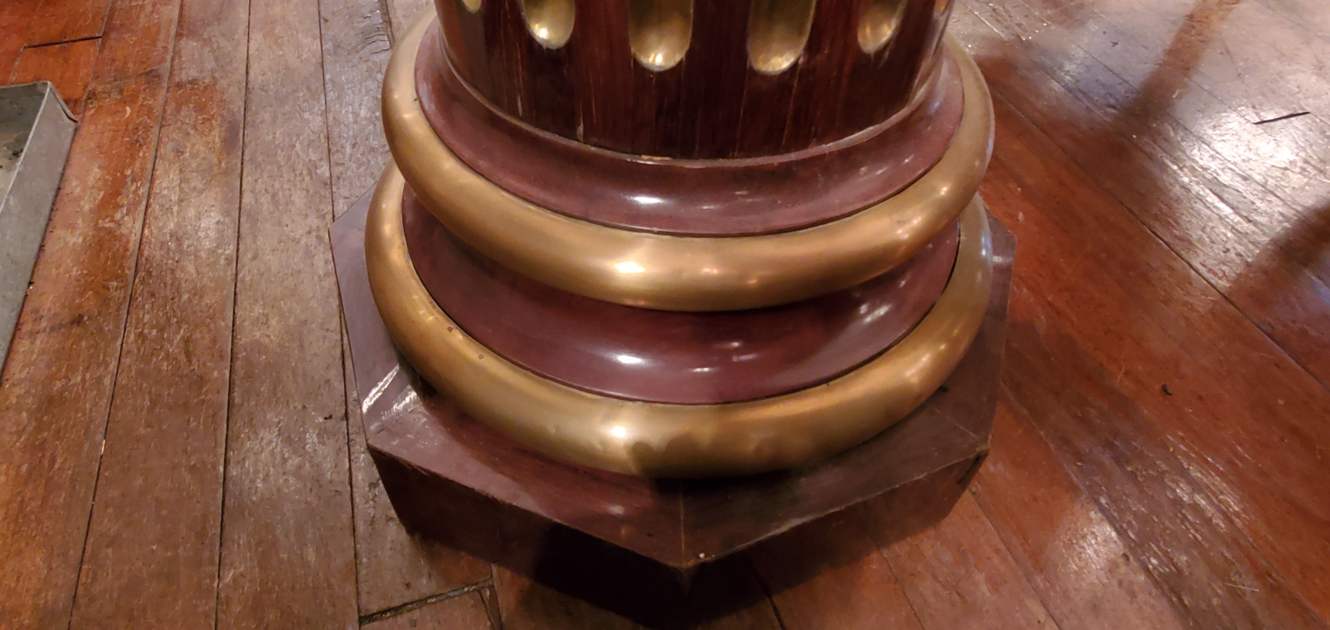 English Estate Mahogany and Brass Pedestal For Sale