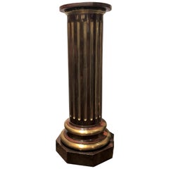 Vintage Estate Mahogany and Brass Pedestal