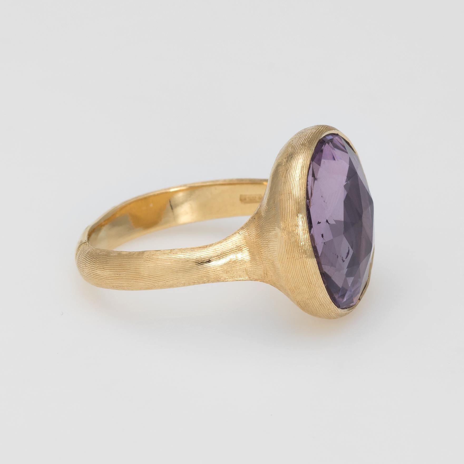 Modern Estate Marco Bicego Amethyst Ring Jaipur 18 Karat Yellow Gold Fine Jewelry