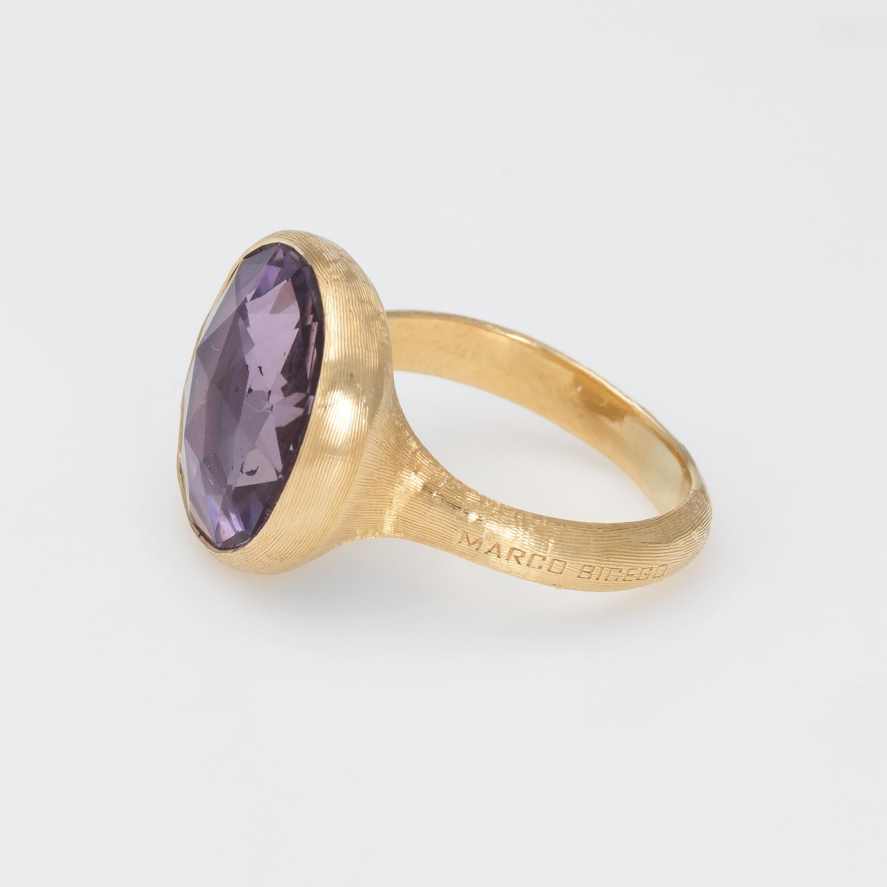 Round Cut Estate Marco Bicego Amethyst Ring Jaipur 18 Karat Yellow Gold Fine Jewelry