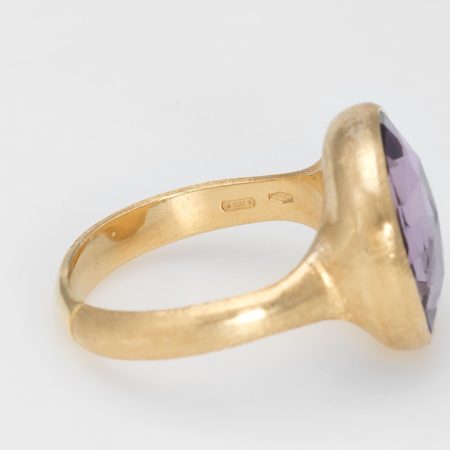 Estate Marco Bicego Amethyst Ring Jaipur 18 Karat Yellow Gold Fine Jewelry 1