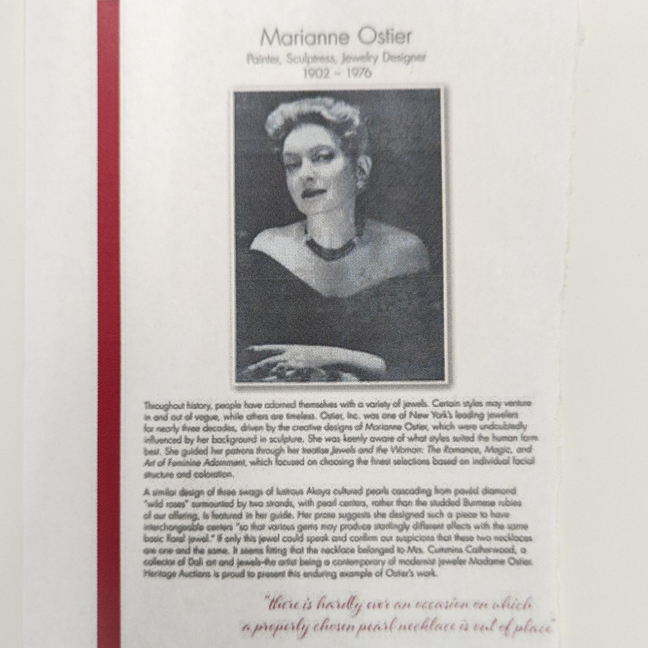 Marianne Ostier Collier de perles en rubis rouge de Birmanie et diamants AGL (succession)  en vente 2
