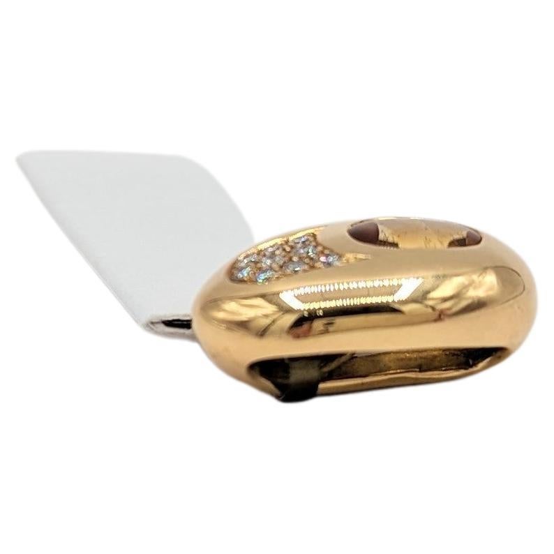 Women's or Men's Estate Mauboussin Citrine and White Diamond Pendant in 18K Yellow Gold For Sale