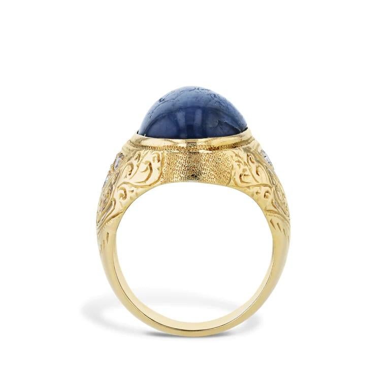 blue star sapphire ring mens