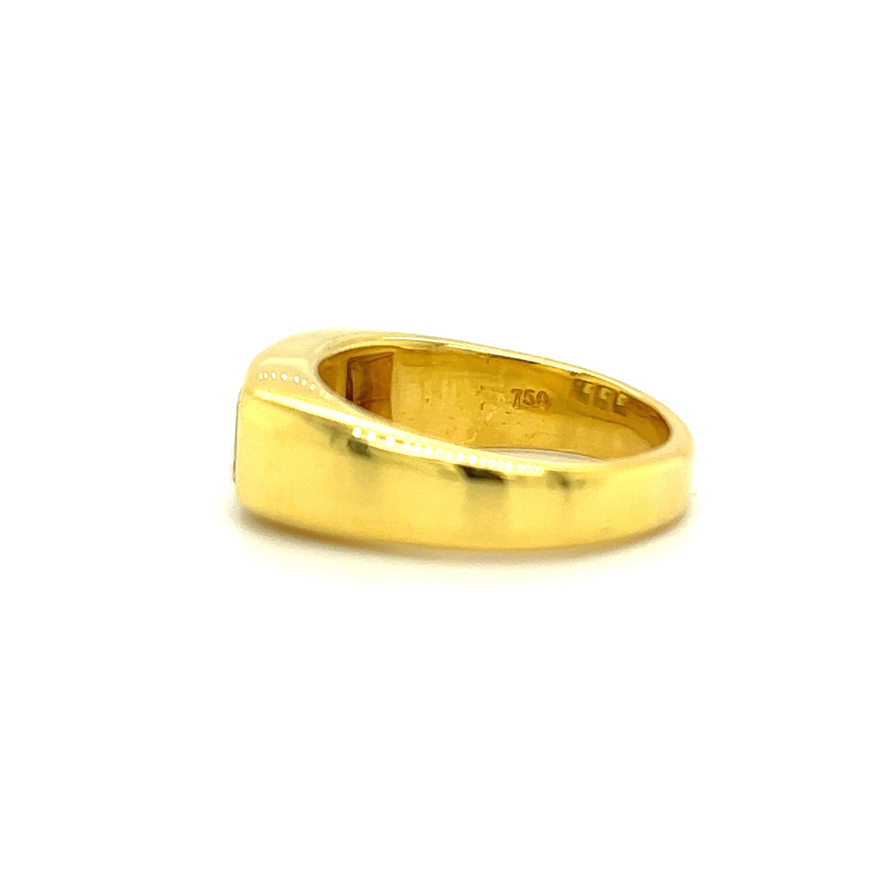 Radiant Cut Estate Men's Fancy Yellow Diamond Ring Size 9.5 18k Yellow Gold 3.00 Carat
