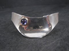 Estate Mexican Sterling Amethyst Cuff Bracelet 6 Inches