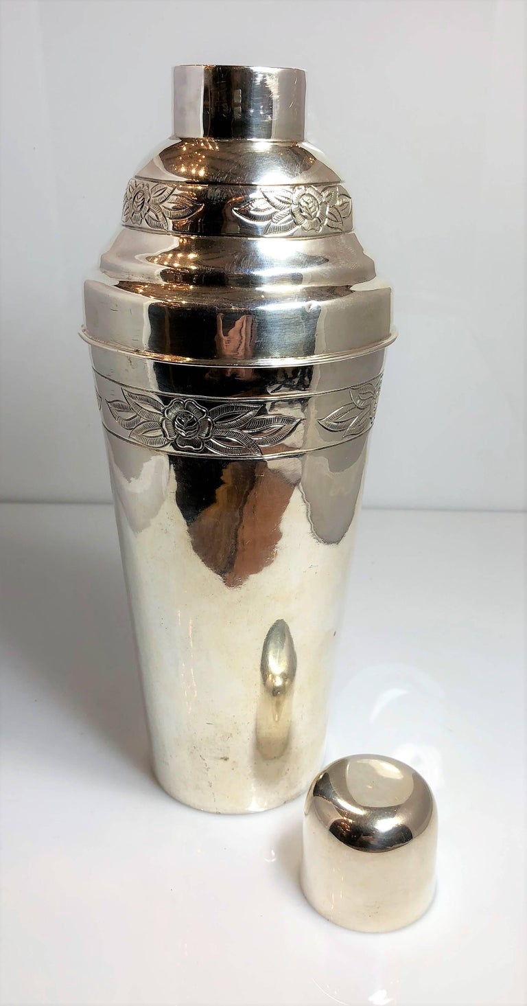 Estate Mexican Sterling Silver .900 Cocktail Shaker, circa 1950 at 1stDibs