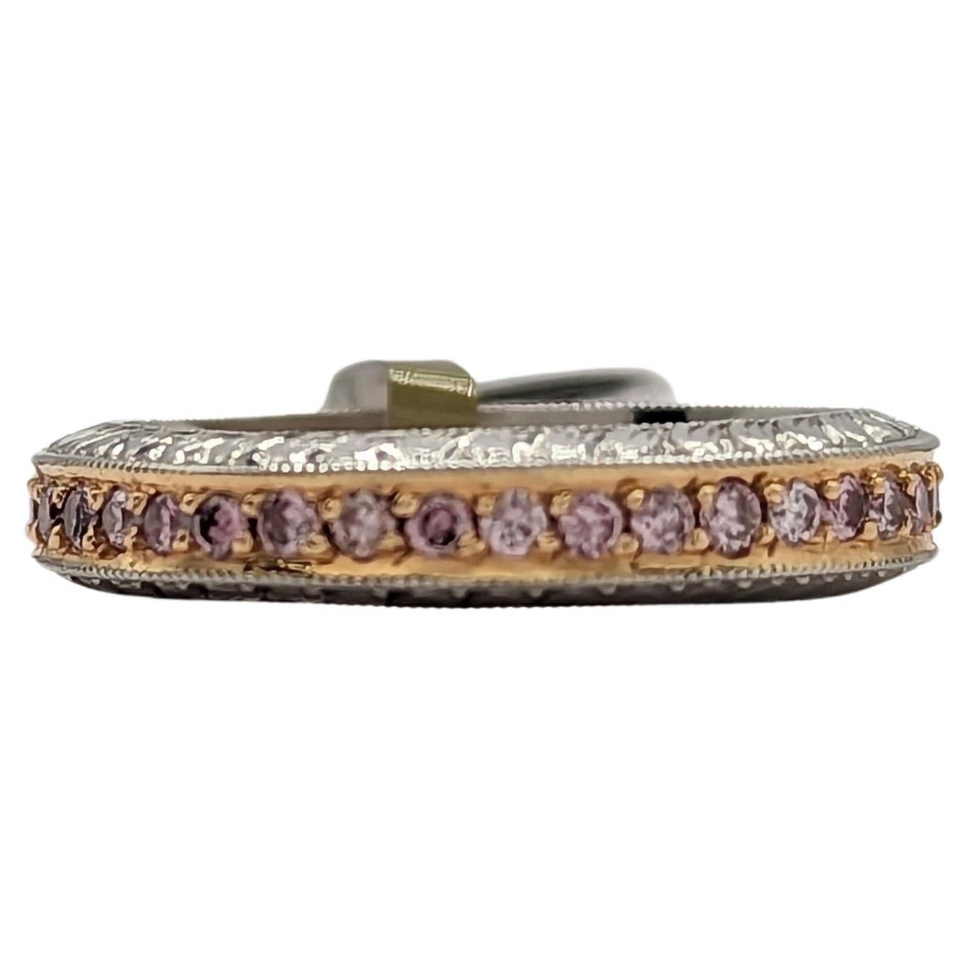 Estate Michael Beaudry Pink Diamond Eternity Ring in 18K Rose Gold For Sale