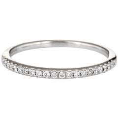 micro pave stackable diamond rings Estate Micro Pave Diamond Band 14 Karat White Gold Stacking Ring Jewelry