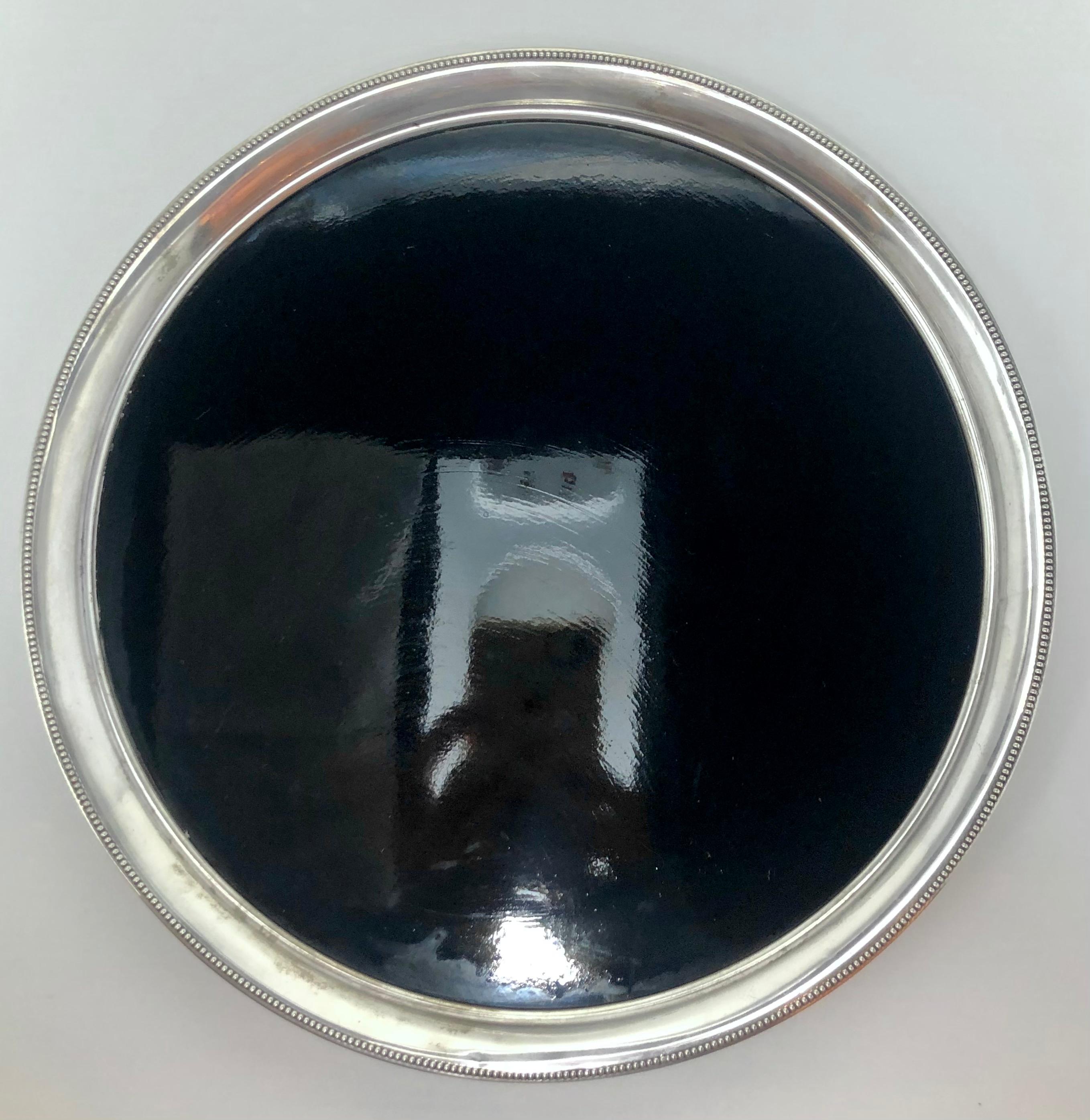 Estate Mid-Century Modern sterling silver and black lucite 