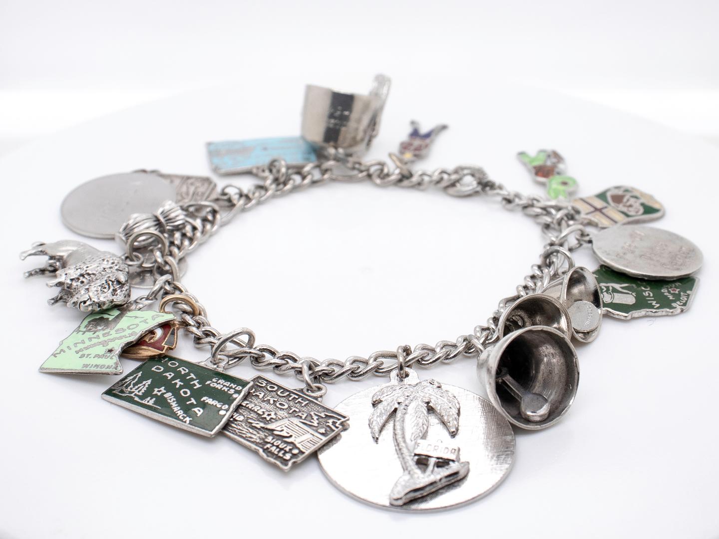 elco sterling charm bracelet