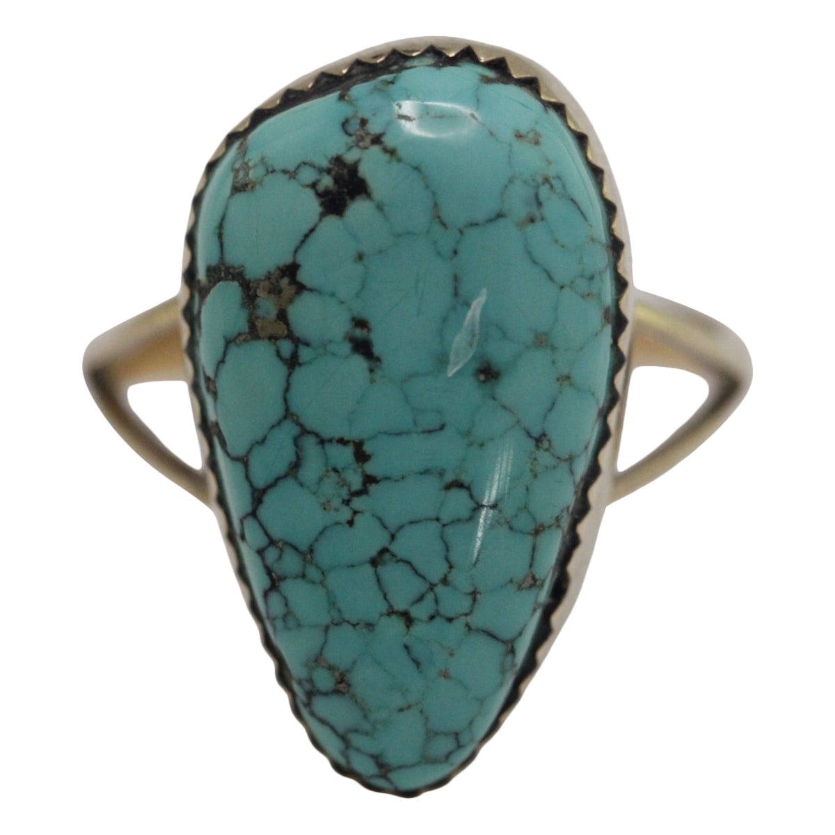 Anello da cocktail in turchese di metà secolo di proprietà in vendita