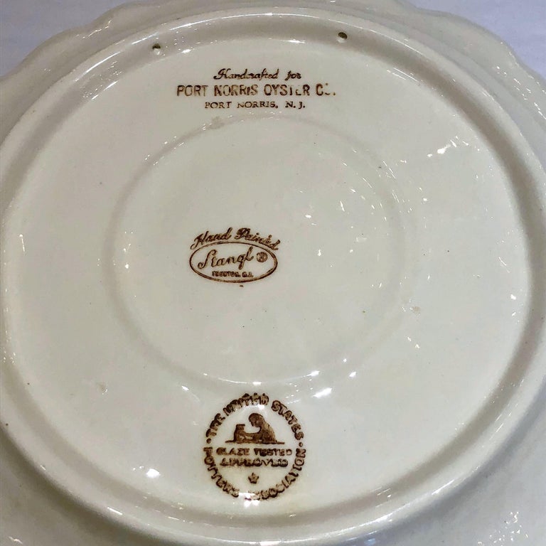 Estate Midcentury American Pottery Style "Stangl" Oyster Plate for Port