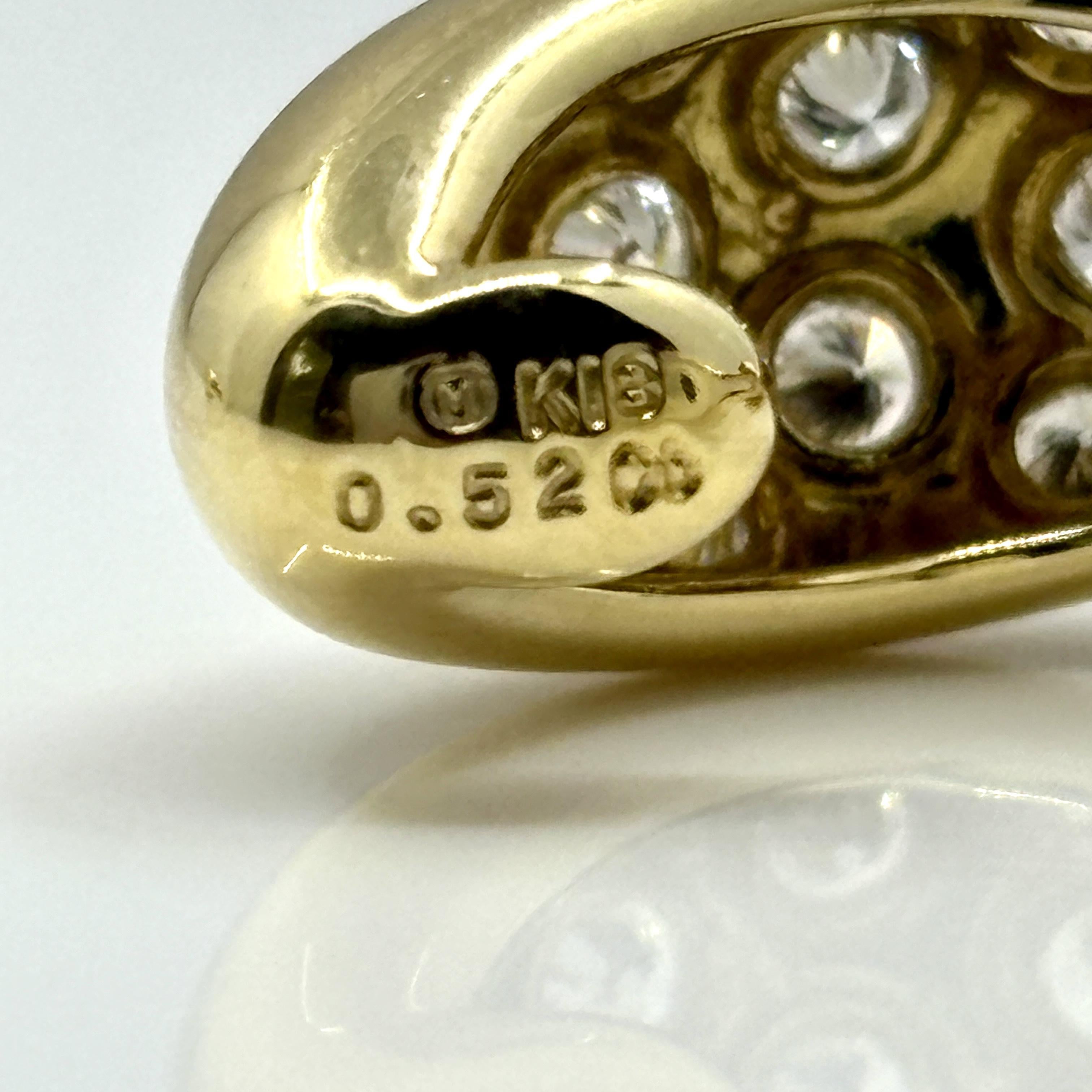 Boucles d'oreilles en or jaune 18 carats avec diamants du Domaine Mikimoto 1.04ctw en vente 1