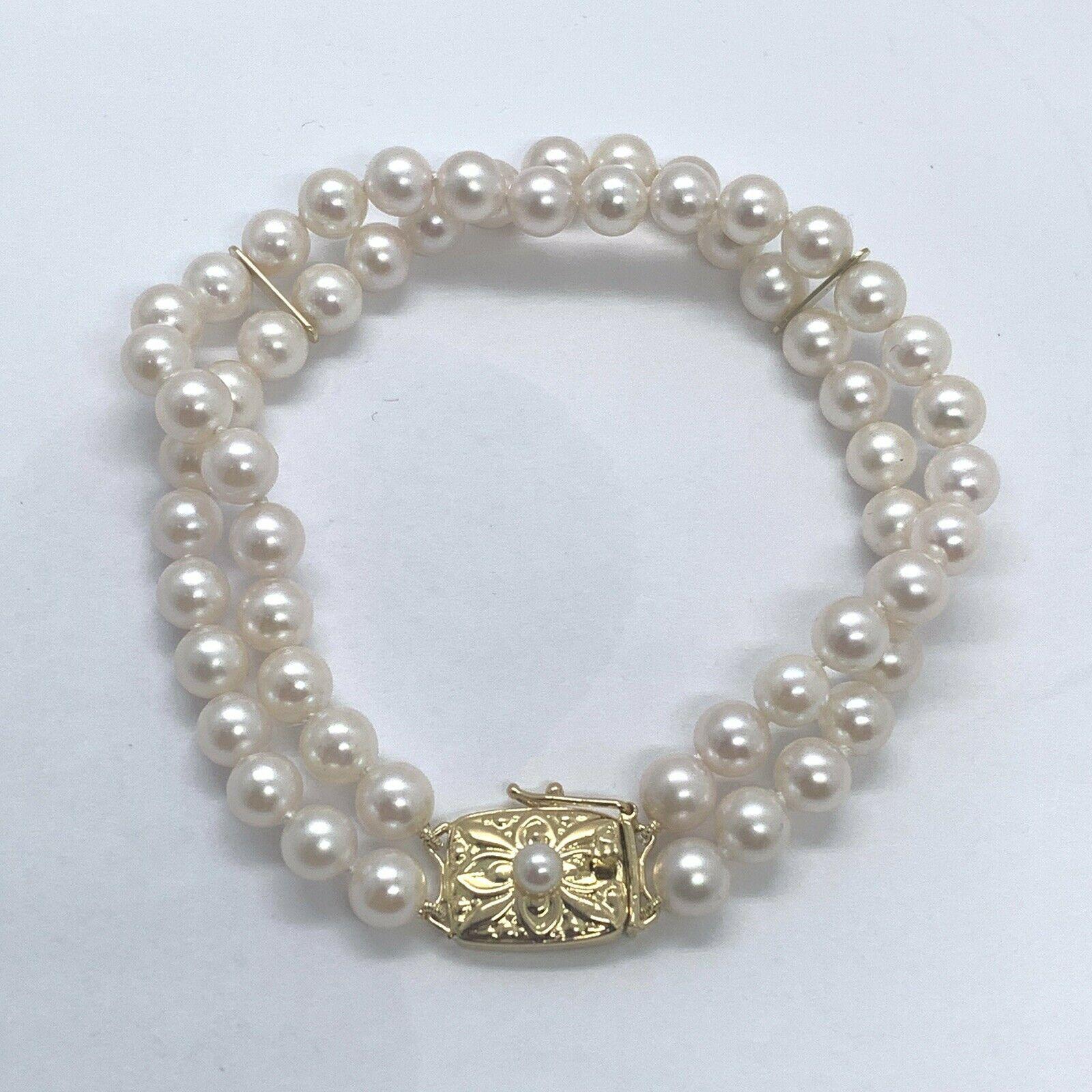 mikimoto double strand pearl bracelet