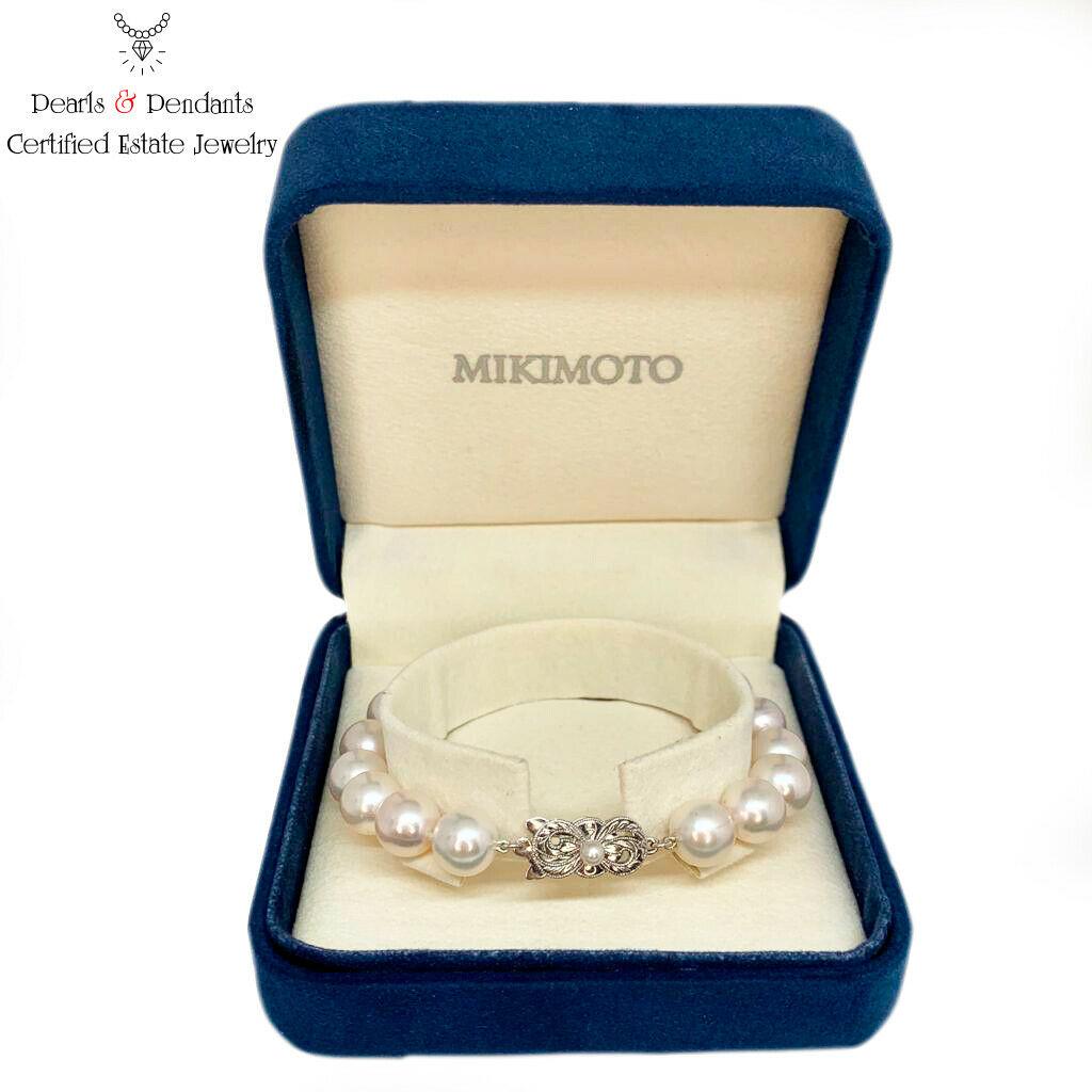 Round Cut Estate Mikimoto Strand Bracelet 9.5-9 mm 7.5