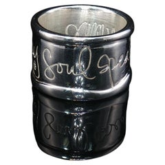 Estate Milor Sterling Silver Hear My Soul Speak Ring Sz 9.5 Wide Band 925 Italy