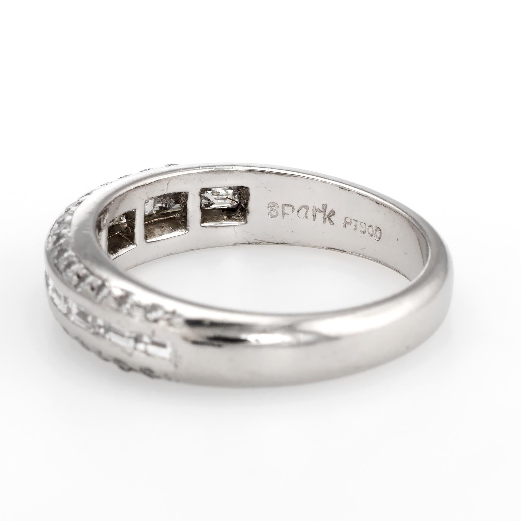 Estate Mixed Cut Diamond Band Platinum 0.59 Carat Wedding Stacking Ring 2