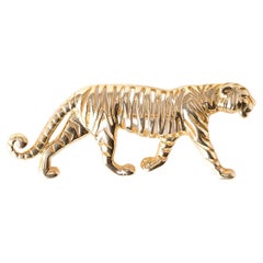 Nachlass  Modernistische Tiger Brosche 14K Gelbgold