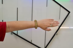 Estate Multi-Colored Diamond, Emerald and Sapphire Bracelet in 18k Yellow Gold