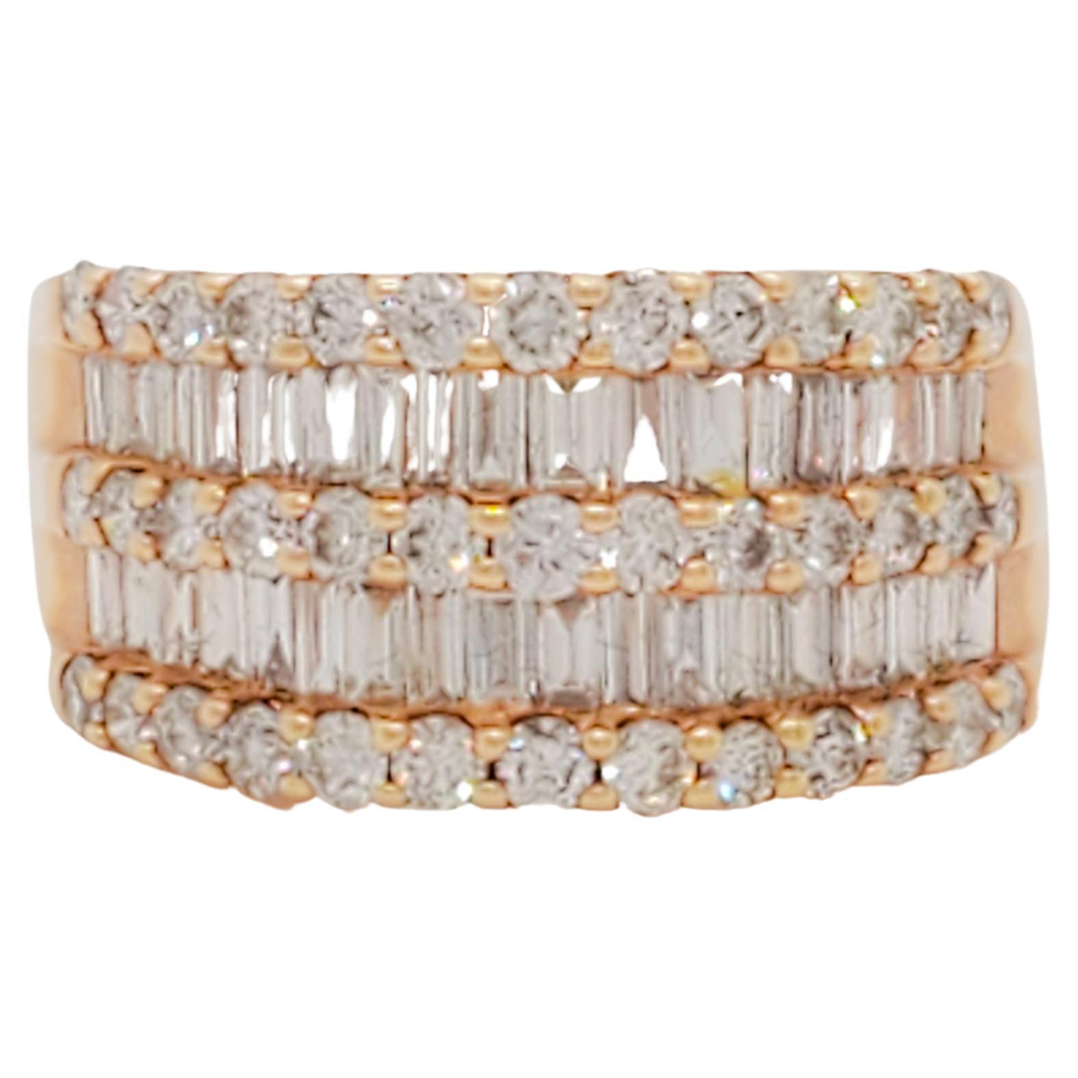 2.55ctw Diamond Crossover Multi Row Ring in 18K Yellow Gold For Sale at ...