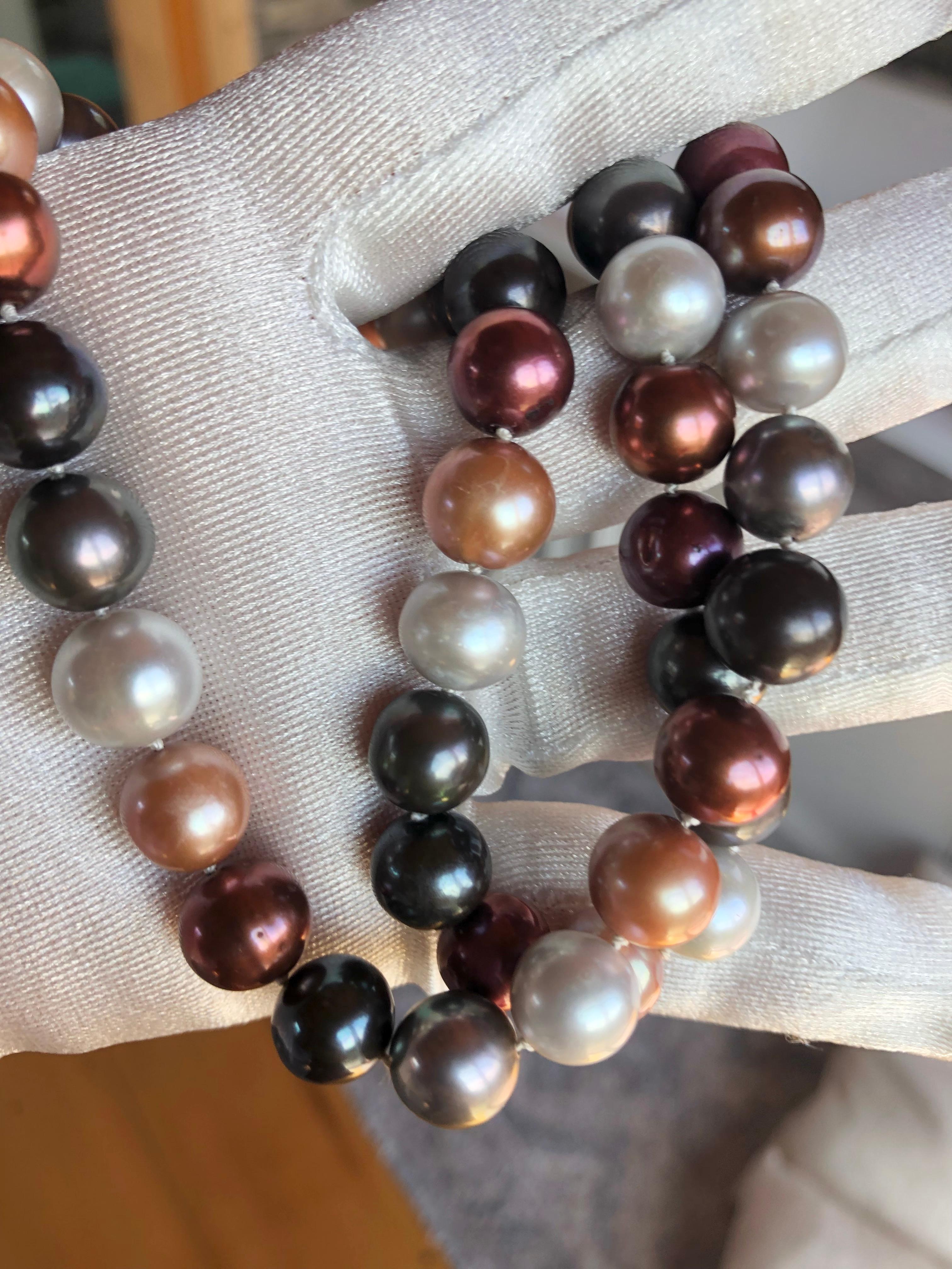 De las mujeres Perlas Cultivadas Multicolor Oro 14K en venta