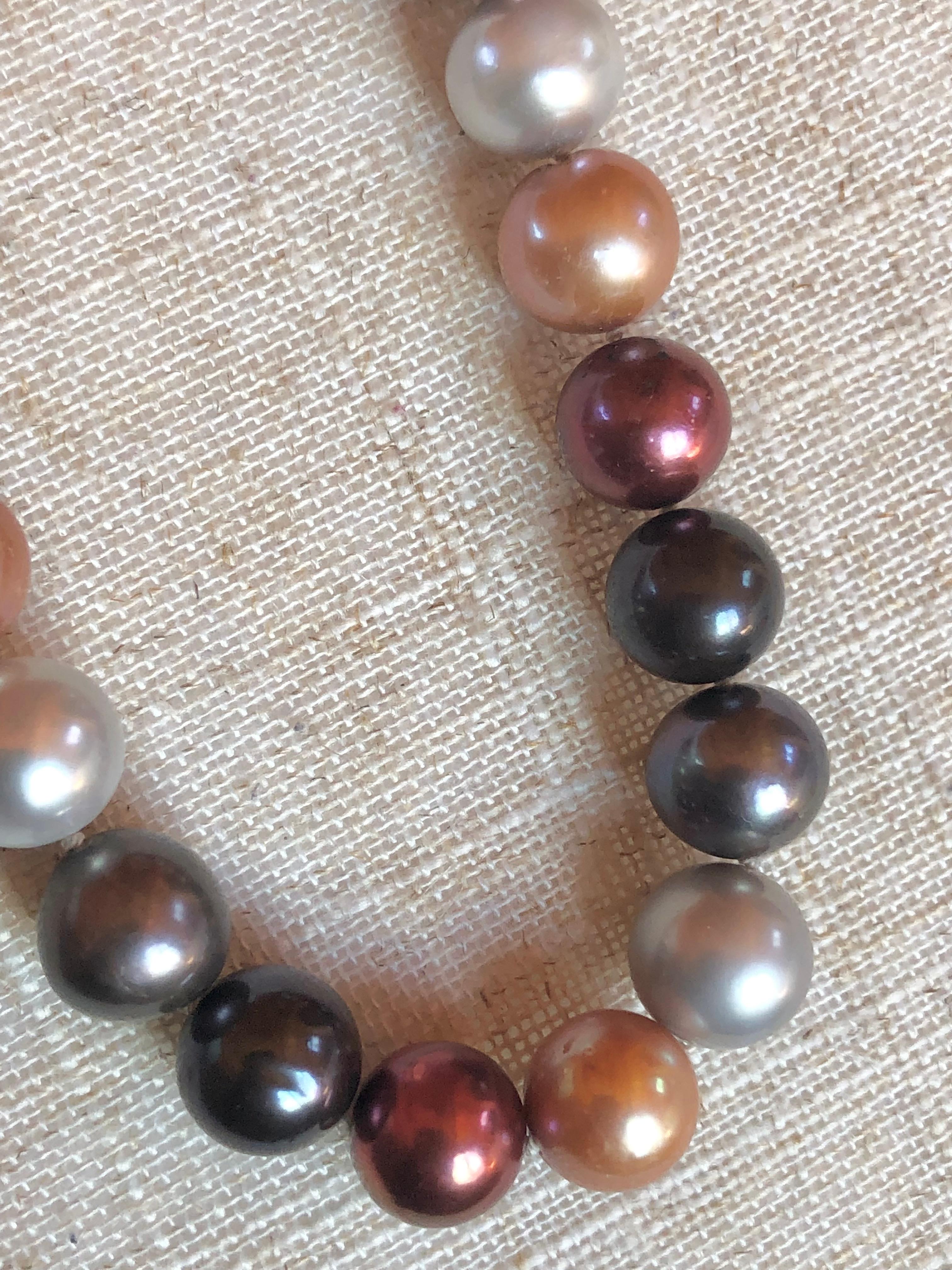 Perlas Cultivadas Multicolor Oro 14K en venta 1
