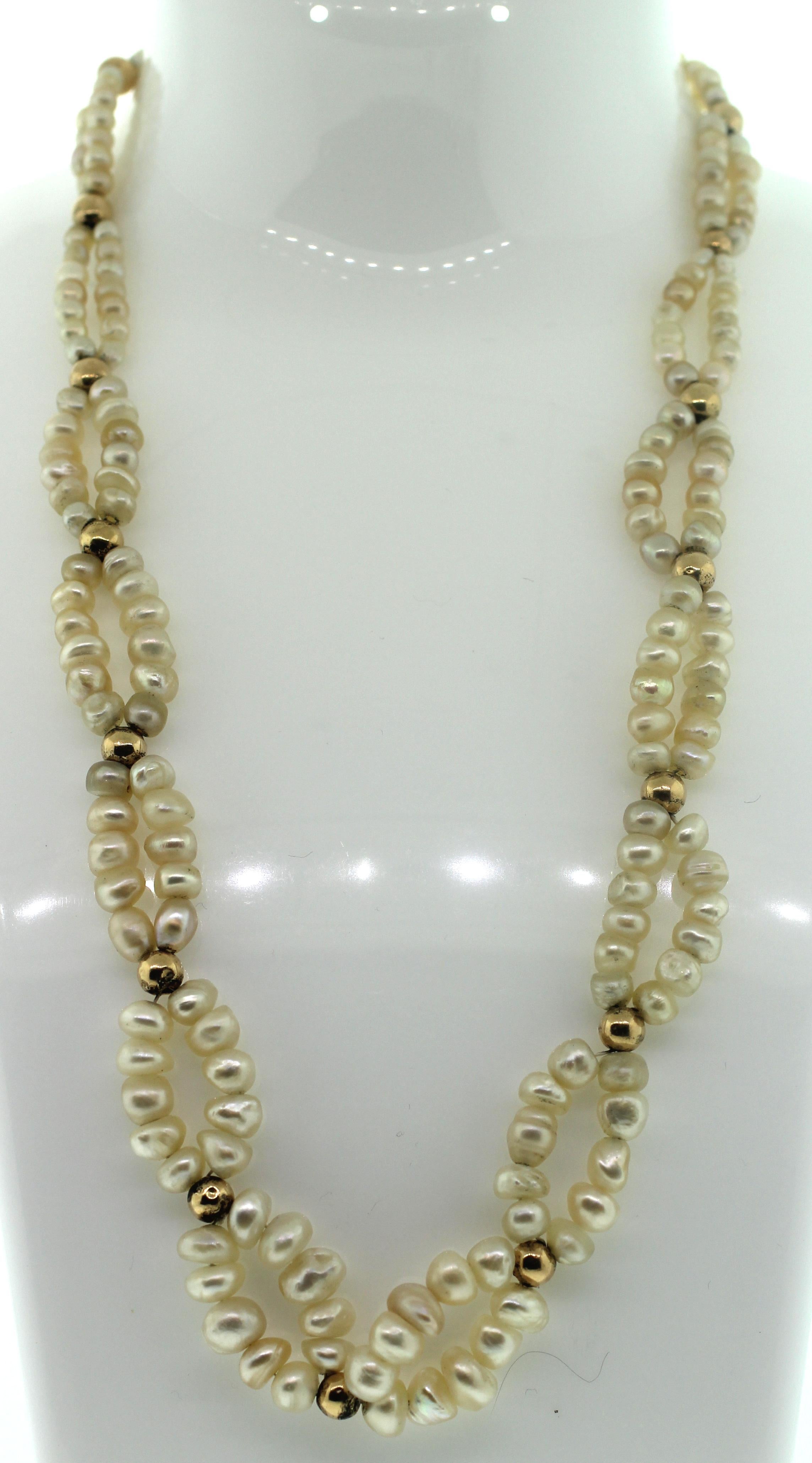 Estate Natural Bahrani baroque pearls and antique beads In Excellent Condition For Sale In New York, NY