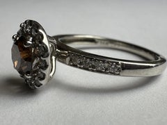 Estate Natural Chocolate Diamond Halo Ring
