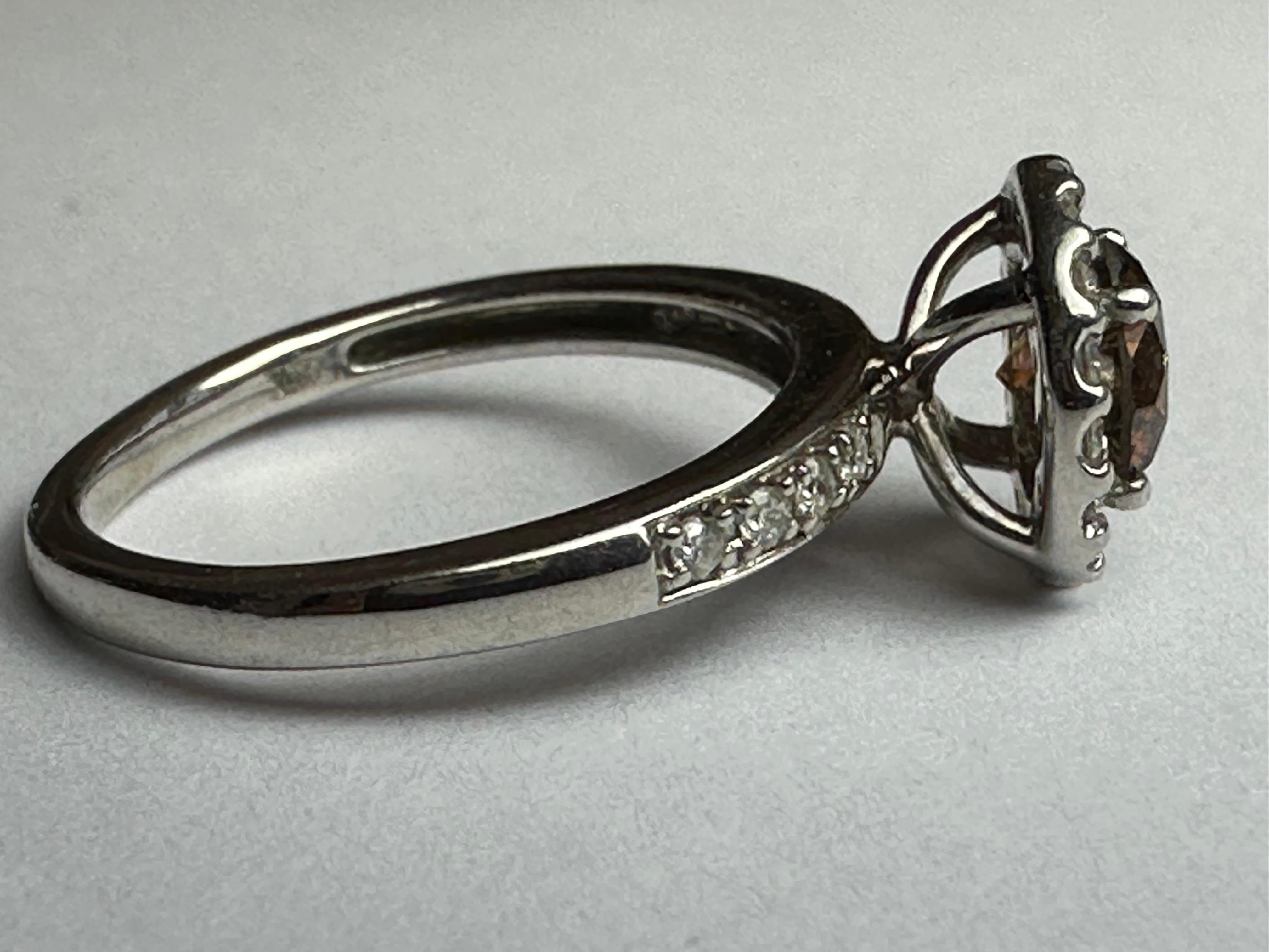 Women's Estate Natural Chocolate Diamond Halo Ring For Sale