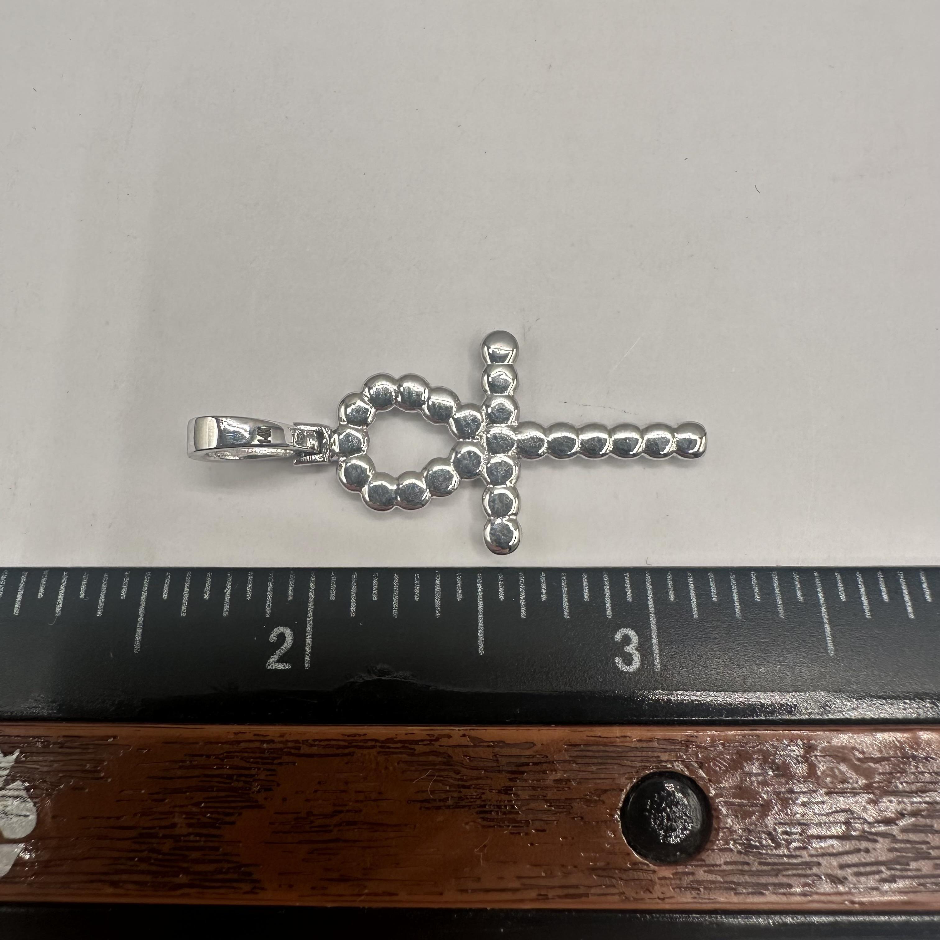 Women's or Men's Estate Natural Diamond Ankh Cross in 14kt White Gold – Approx. 1.35ctw Diamonds