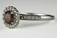 Estate Natural Fancy Brown Diamond Halo Ring