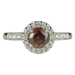 Estate Natural Fancy Brown Diamond Halo Ring