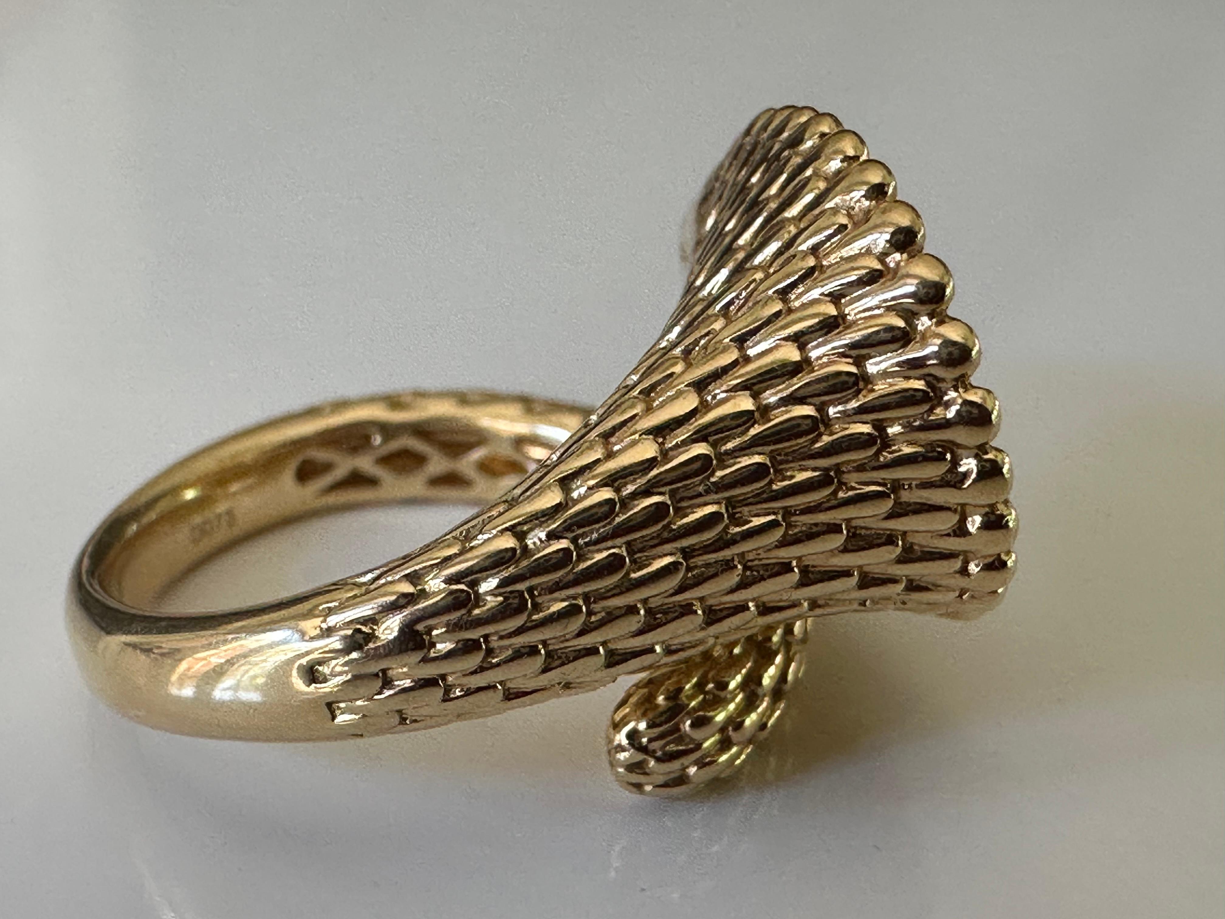 Women's Estate Natural Fancy Yellow Diamond and Yellow Gold Snake Ring  For Sale