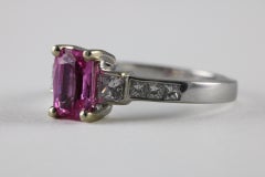 Estate Natural Pink Sapphire and Diamond Ring