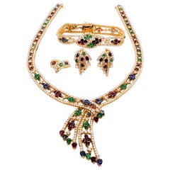 Estate Neiman Marcus Necklace, Earrings, Bracelet, and Ring Set in 18 Karat